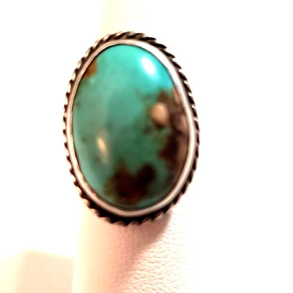 Native American Turquoise Sterling ring sz 5.5   (NAR 1006) - Picture 1 of 5